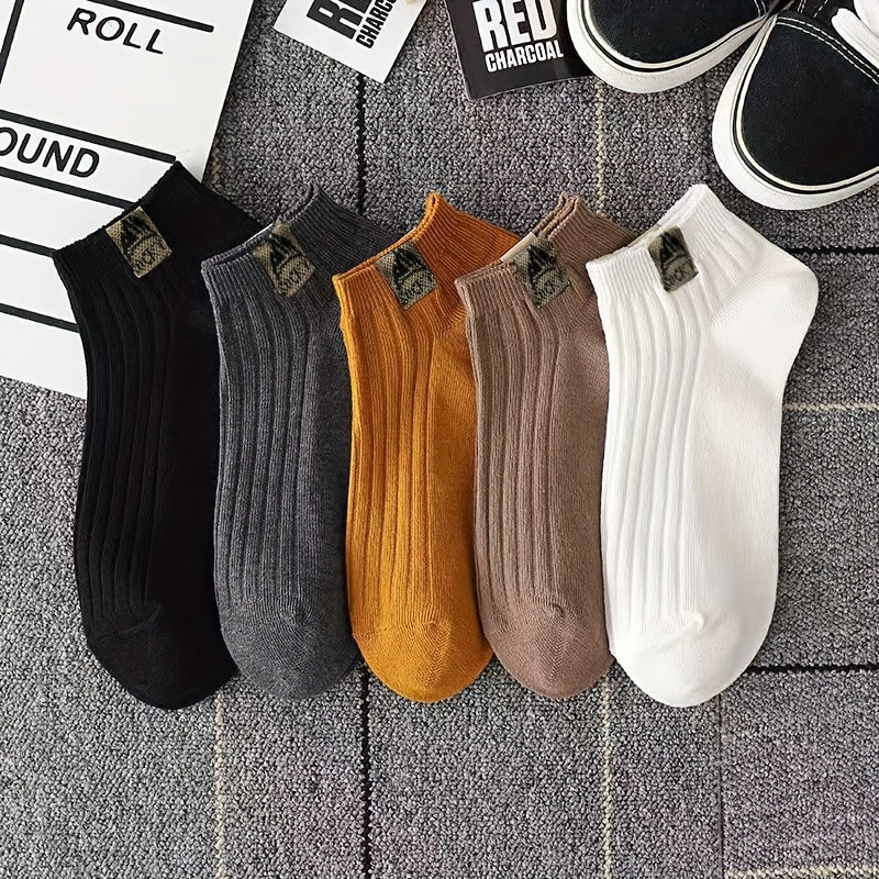 5 Pairs Breathable Low-Cut Ankle Crew Socks for Men and Women