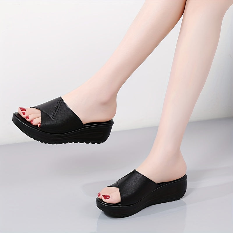 Women's Wedge Slippers Thick-Soled Comfortable House Slippers