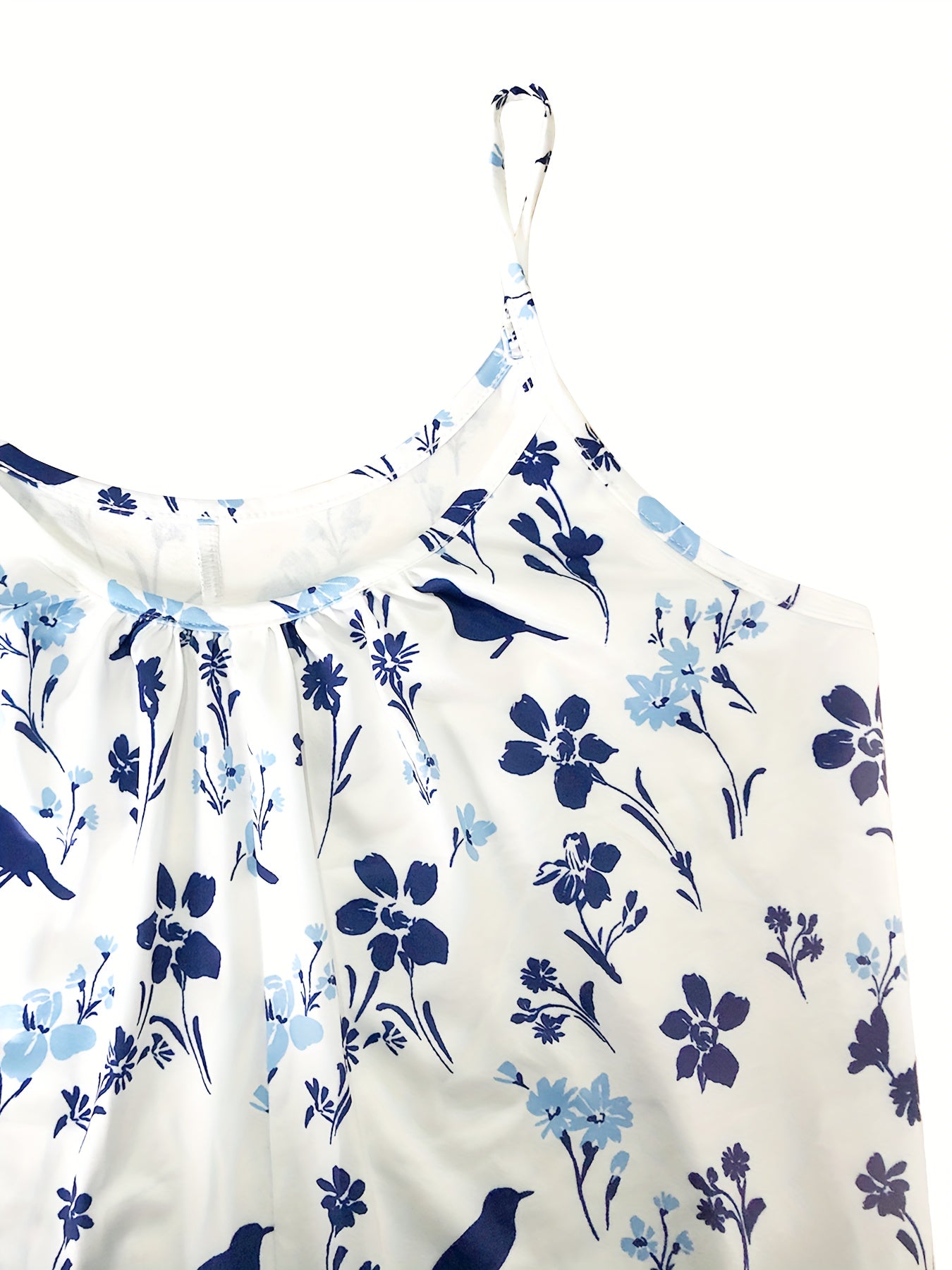 Mono sin mangas con bolsillos y estampado floral para mujer talla plus