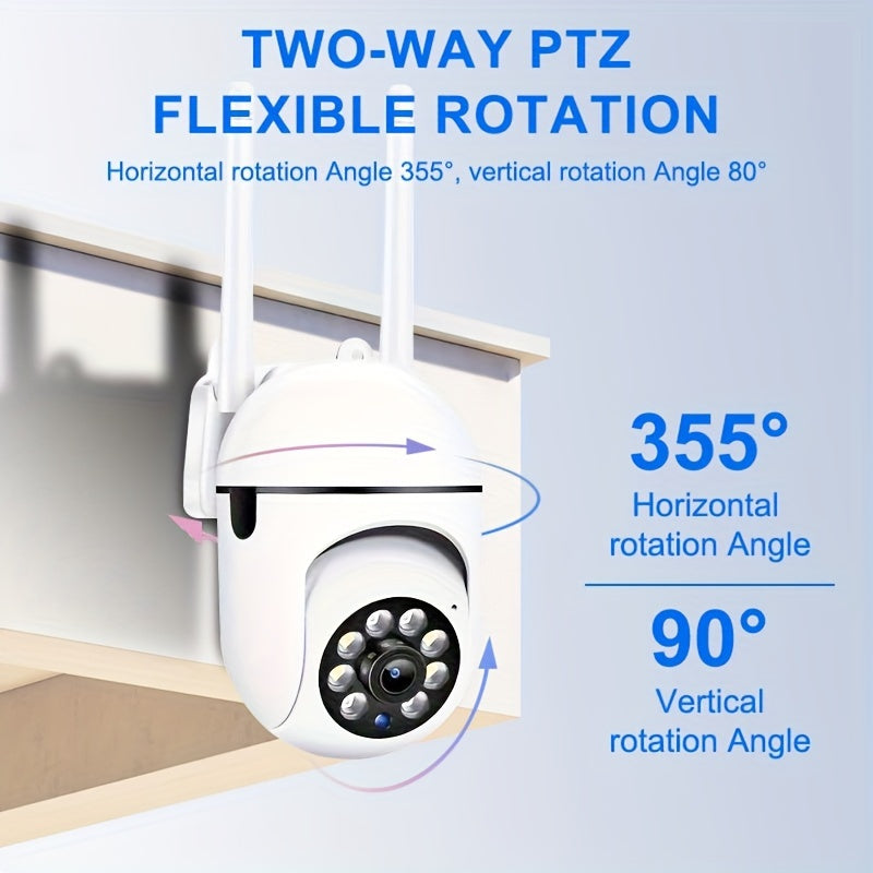 Simsiz 3MP xavfsizlik kamerası, pan tilt zoom, kechqurun ko‘rish, ikki tomonlama audio, ichki va tashqi foydalanish