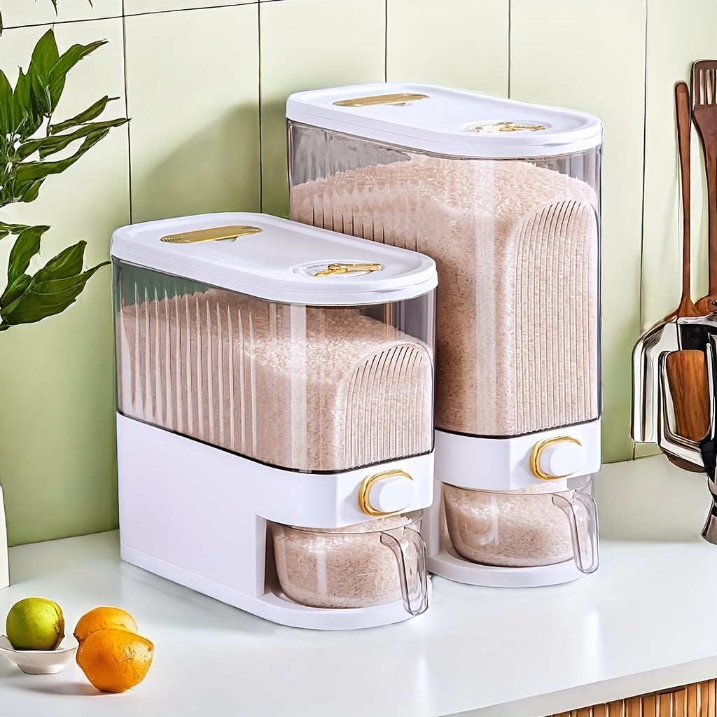 Havo o'tkazmaydigan guruch dozatori, donalarni saqlash konteyneri, suv o'tkazmaydigan plastmassa oshxona tashkilotchisi