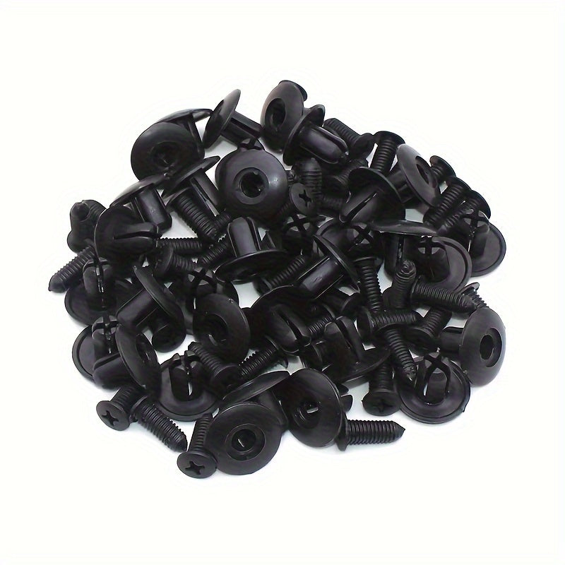 100pcs Black Plastic Rivets Fasteners 8mm Bumper Fender Car Clips