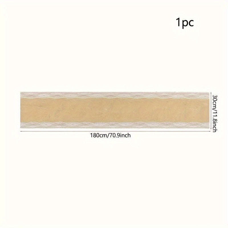 Rustic Burlap Table Runner with Lace Trim for Weddings Parties and Holiday Decor