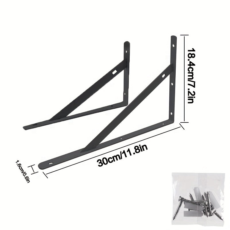 Triangular Wall Shelves Set with Sturdy Brackets for Bedroom Living Room Kitchen