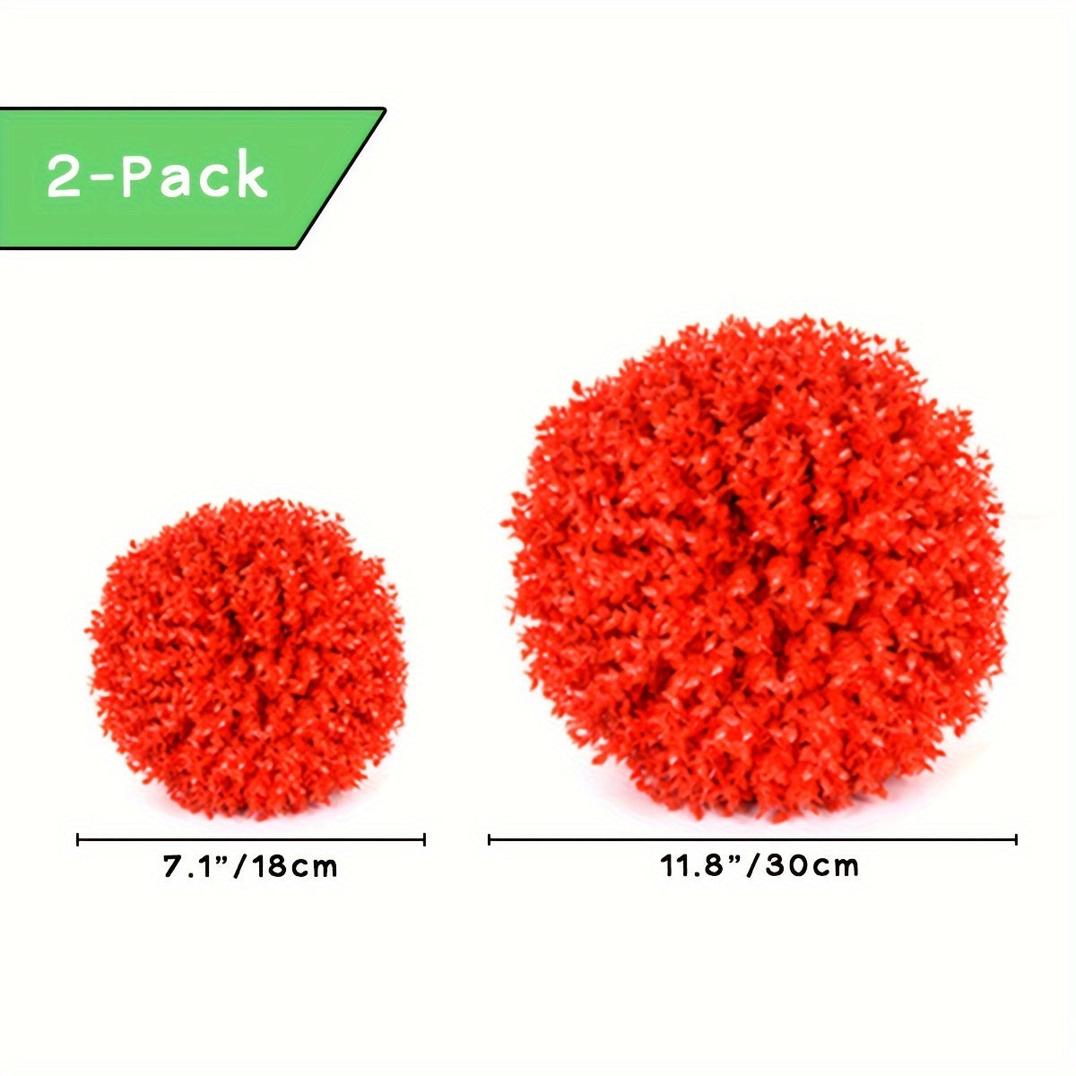 Artificial Plant Set of 2 Boxwood Topiary Balls UV Protected for Outdoor Indoor Decor