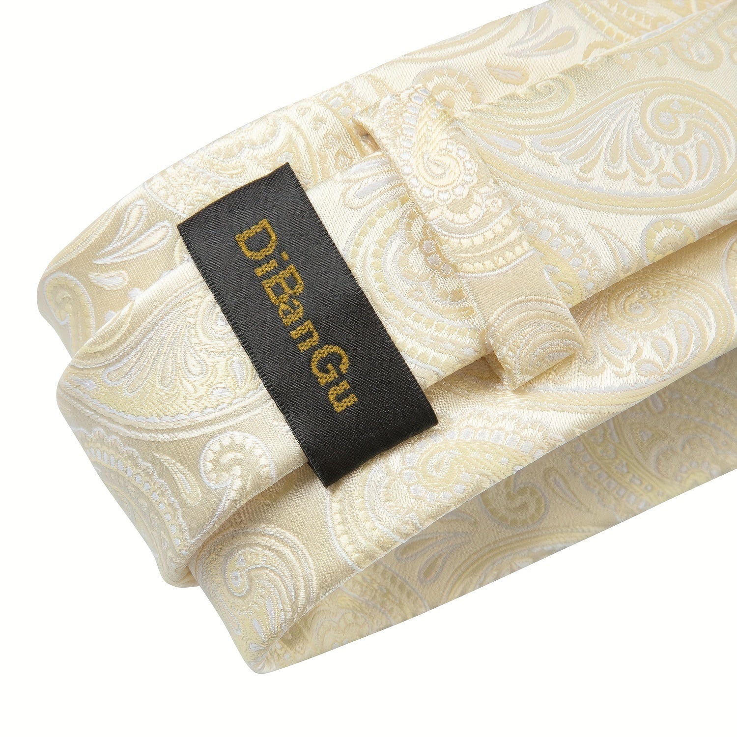 Мужской набор светлого цвета с галстуком-пейсли, платком и запонками для свадьбы или в подарок