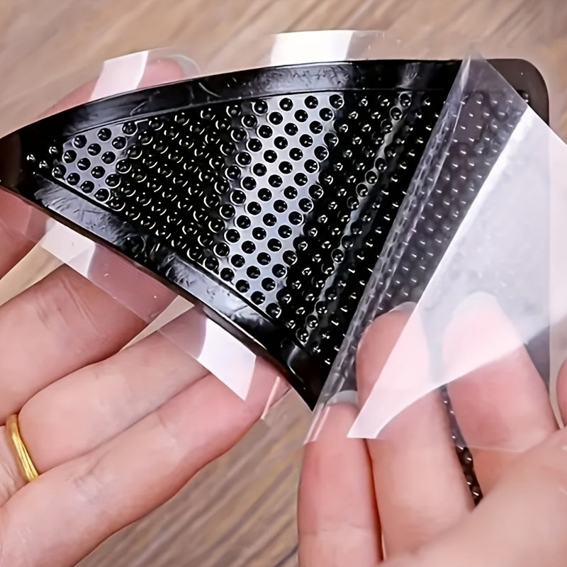 Four-Piece Non-Slip Carpet Mats with Reusable Clips for Hardwood and Tile Floors