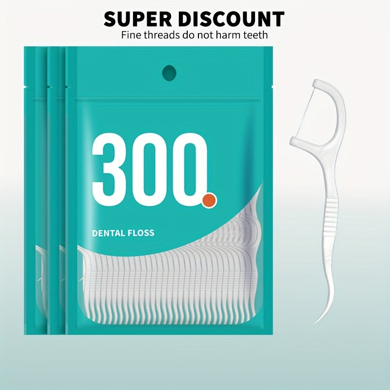 300 Pcs Dental Floss Picks Oral Dental Hygiene Tooth Cleaner Travel Tool