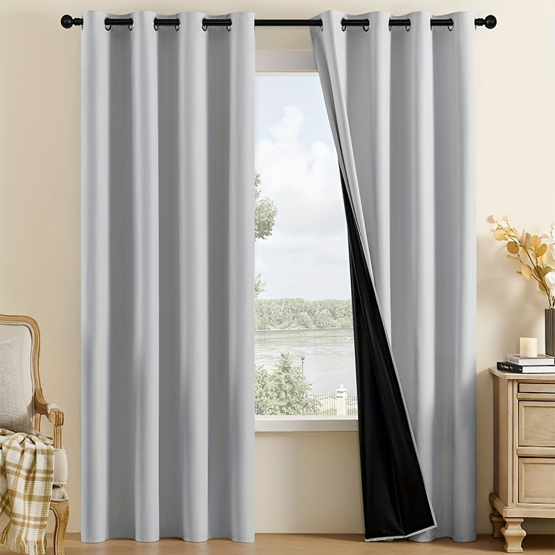 Blackout Curtain Panels Water-Resistant Grommet Top for Living Room Bedroom