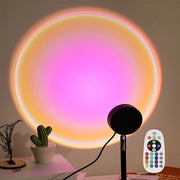 Sunset Projection Night Light Lamp with 16 Colors Remote Control 360° Rotating Ambient Lighting for Bedroom Parties Weddings