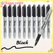 5Pcs Waterproof Fine Tip Markers Black Permanent Dry Erase Office School