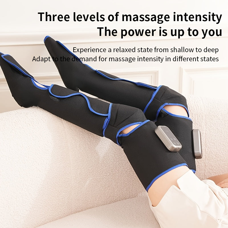 Wireless Leg Massager with Large Display Soft Fabric Breathable Design for Calves Thighs Knees Ankles Soles