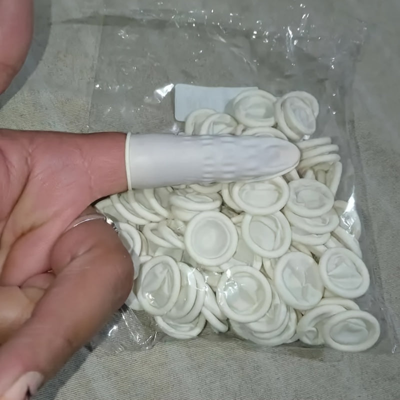 Disposable Rubber Finger Covers 2cm x 7cm Water-Resistant Anti-Slip Touch Screen Gloves for Cleaning Electronics and Kitchen