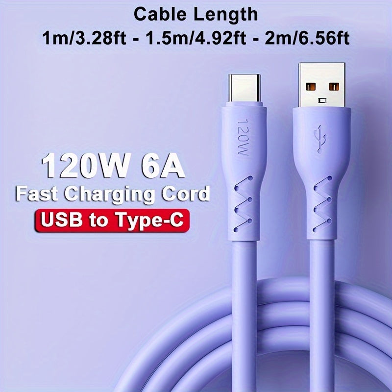 120W USB-C Charging Cable Fast Data Transfer Durable for Mobile Phones and Cars