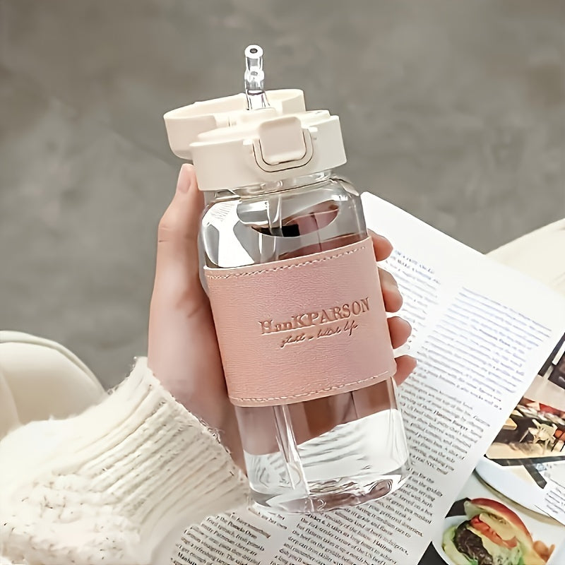 500ml Plastic Water Bottle with Straw Leakproof Flip Top BPA-Free for Sports Fitness Travel Pack of 1