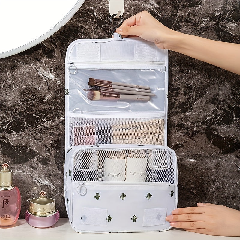 Travel Organizer Bag with Multiple Layers for Dry Wet Separation Green Blue Polyester