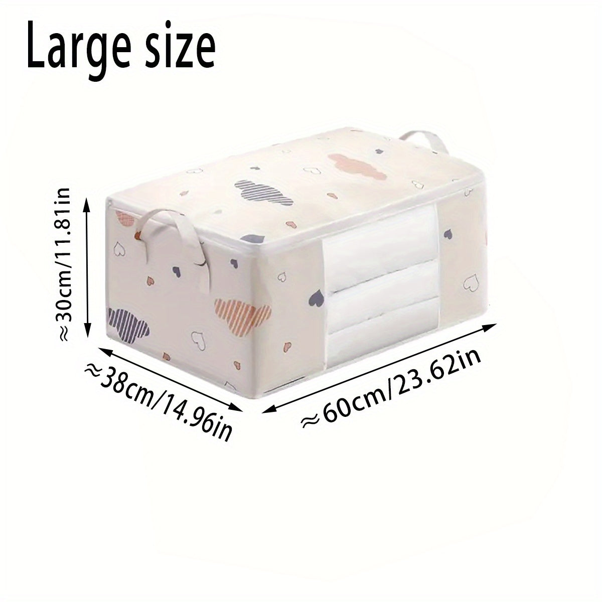 Large Capacity Quilt Storage Bag with Clear Window Foldable Portable Clothes Organizer