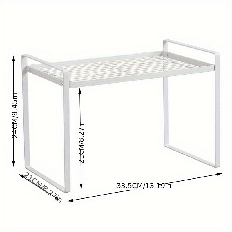 Estante de almacenamiento de cocina de metal con 2 niveles, organizador de armario ahorrador de espacio para productos secos