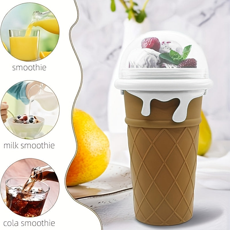 Silicone Slushie Maker Cup 16.9oz qopqog' bilan, quvur tozalagich, sharob va muzqaymoq uchun portativ