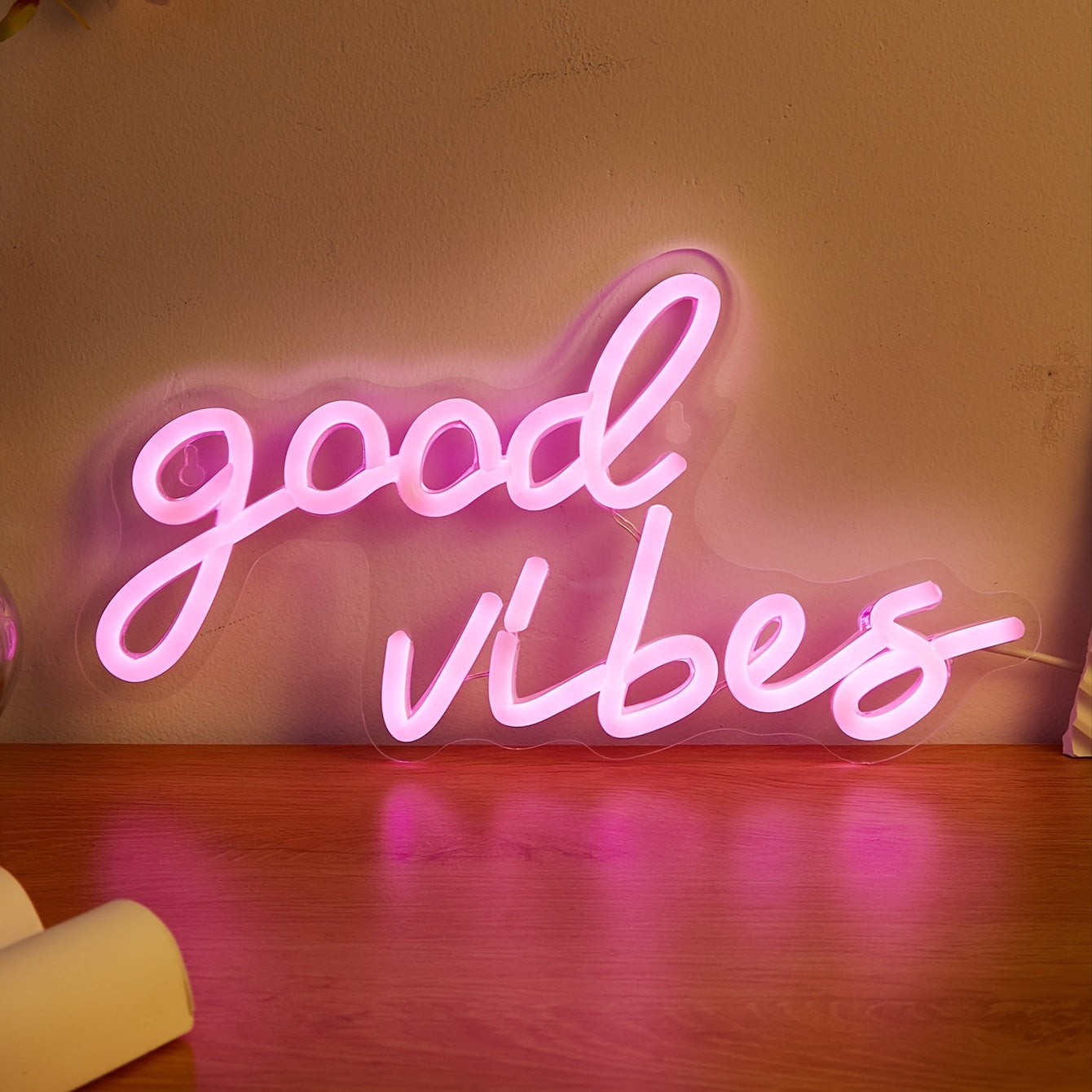 Pink Cursive LED Neon Sign USB Powered Wall Decor for Bedroom Bar Party