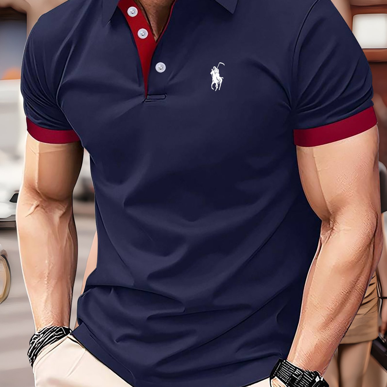 Camisa de golf para hombre de manga corta con estampado gráfico, polo con cuello de solapa, transpirable, para verano, ropa deportiva al aire libre