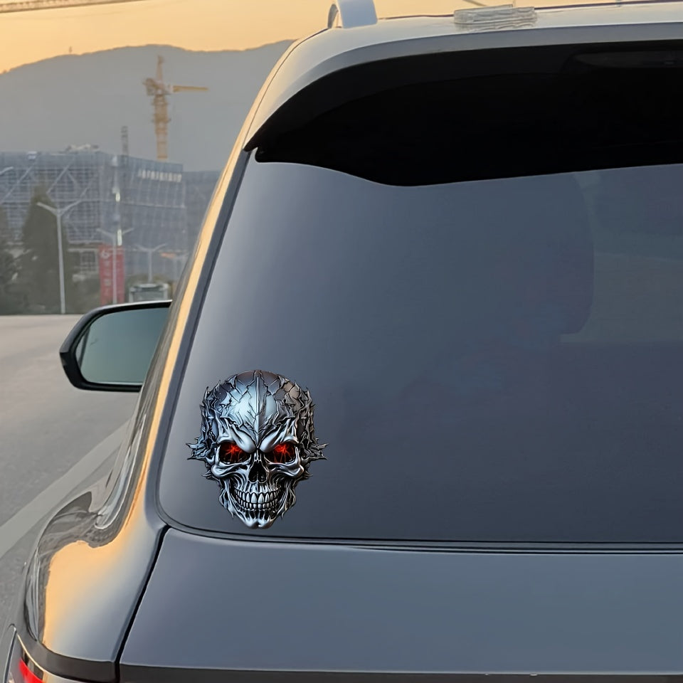 Мотоциклетный автомобиль водонепроницаемый 3D металлический череп наклейка прочный ПВХ царапиноустойчивый