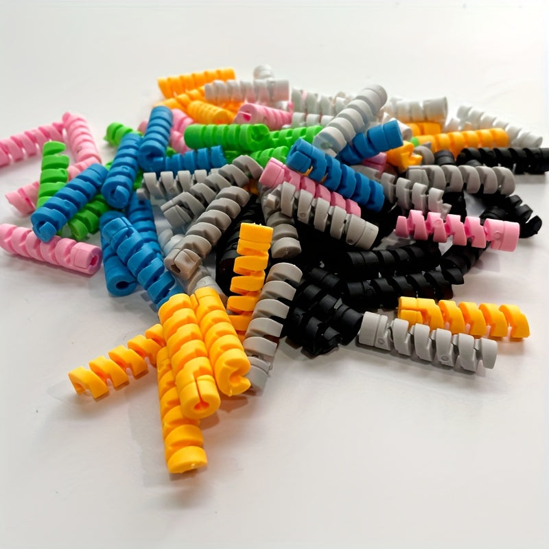 10/20/30 шт. органайзер для кабелей с спиральным защитным чехлом для зарядки мобильных телефонов и компьютеров. Силиконовое устройство предотвращает изгибание и поломку. Идеально подходит для хранения на столе и в ящиках дома.