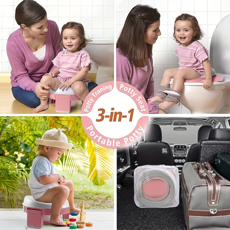 Foldable Travel Toilet Seat for Potty Training Outdoor Use Compact Portable
