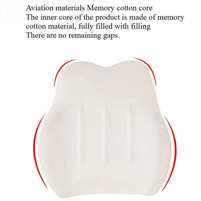 Набор подушек для автомобильного сиденья с подголовником и подушками для поясничного отдела из полиэстера красного и черного цвета