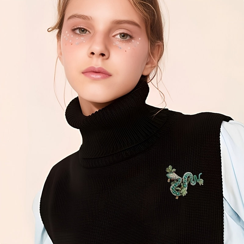 Vintage Python Brooch for Women with Rhinestones Animal-Inspired Jewelry