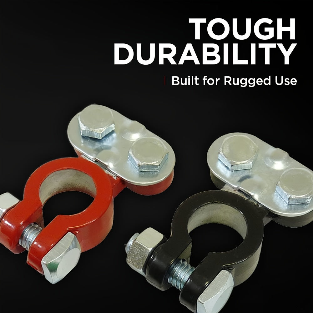 2 ta to'plam avtomobil akkumulyator terminali ulashlari, ijobiy va salbiy avtomobil terminali