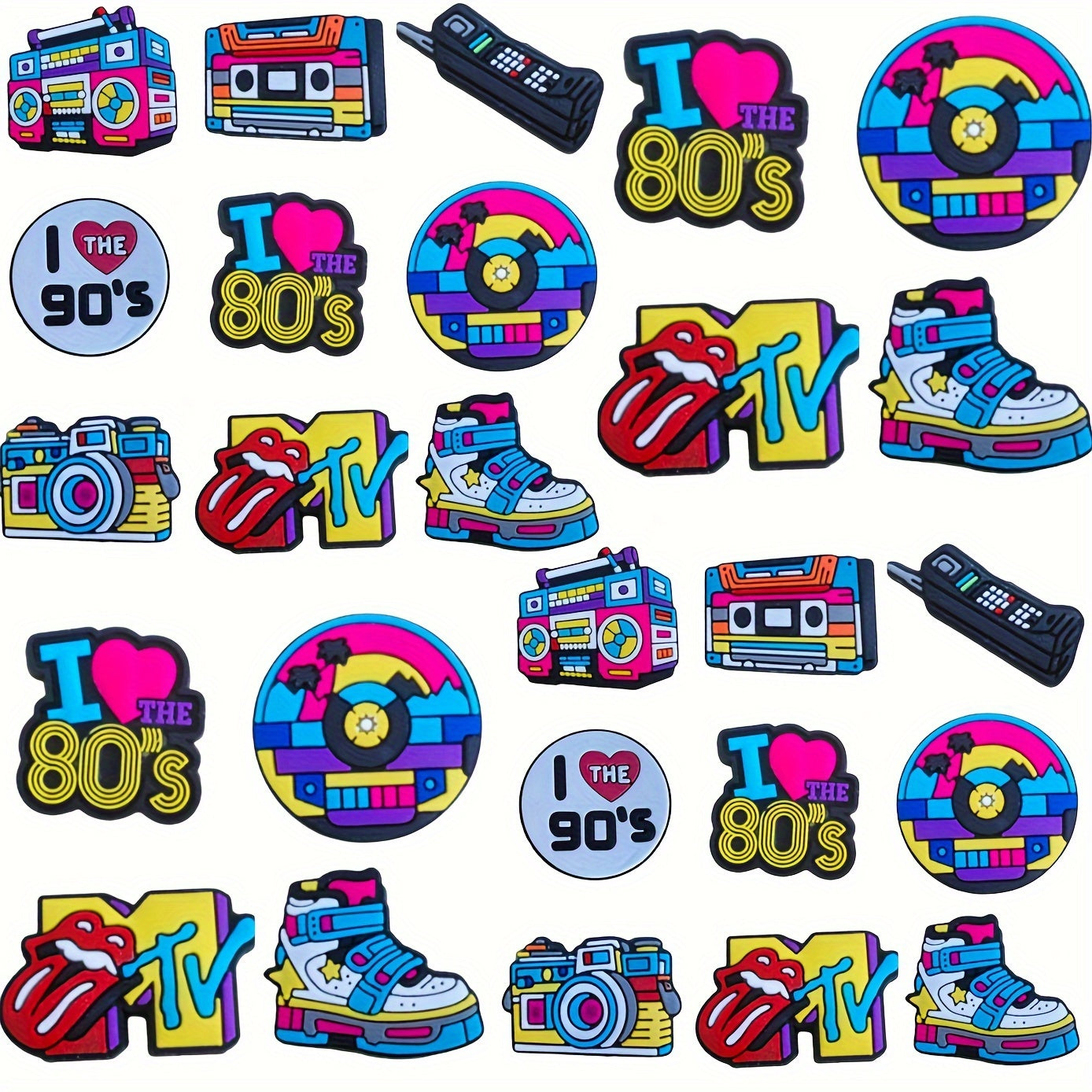 Unisex Kids PVC Shoe Charms 7-26pcs Colorful Cartoon Accessories for DIY and Crafts
