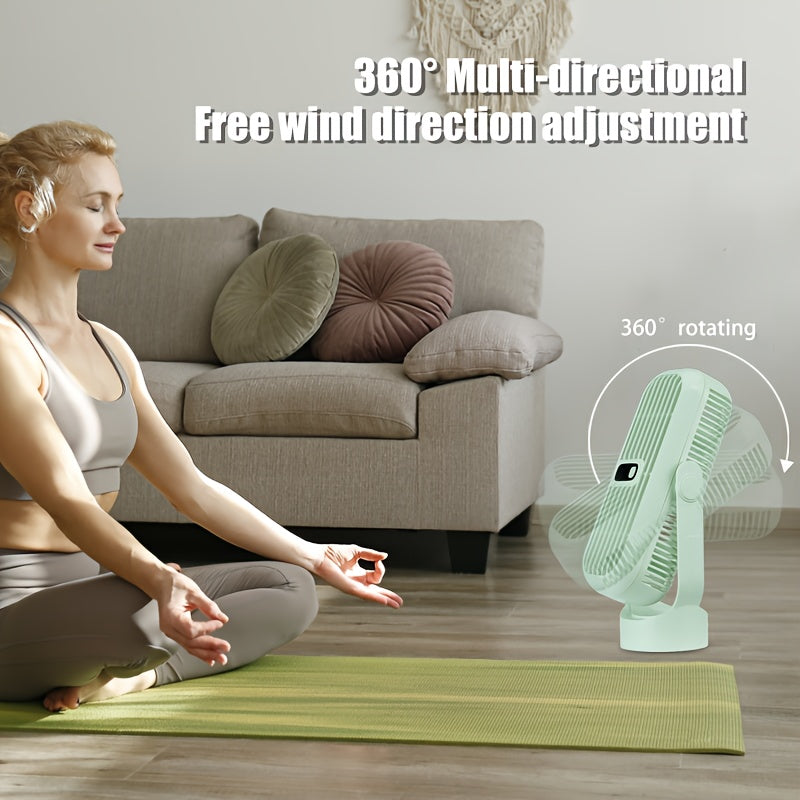 Rechargeable Desktop Tower Fan with 5 Speeds, LED Display, Bladeless Design