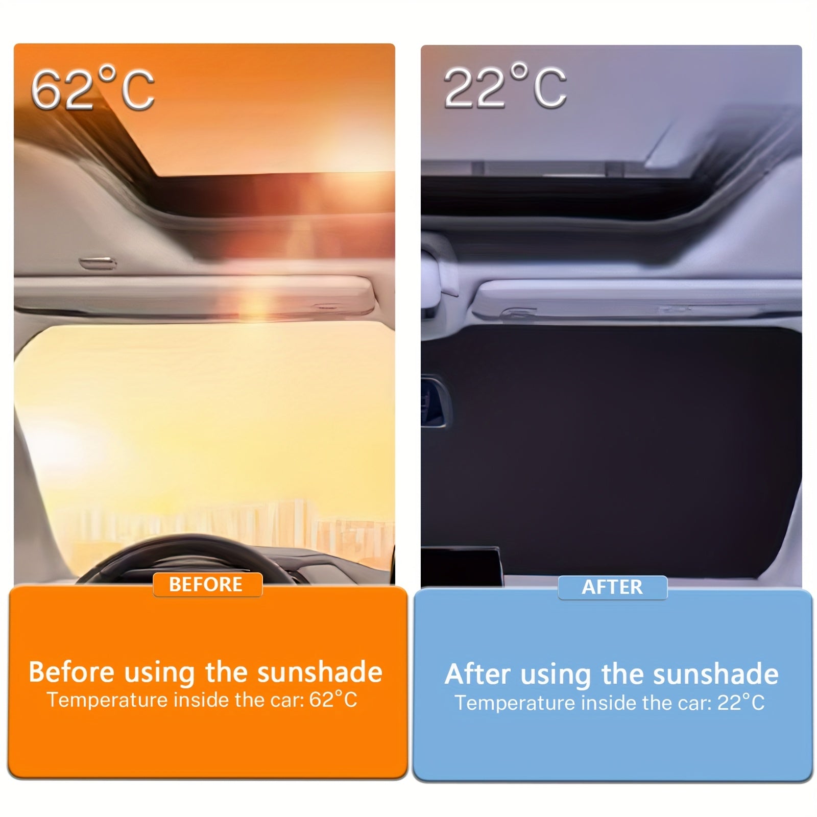 Car Front Windshield Sunshade Foldable UV Protection Heat Insulation