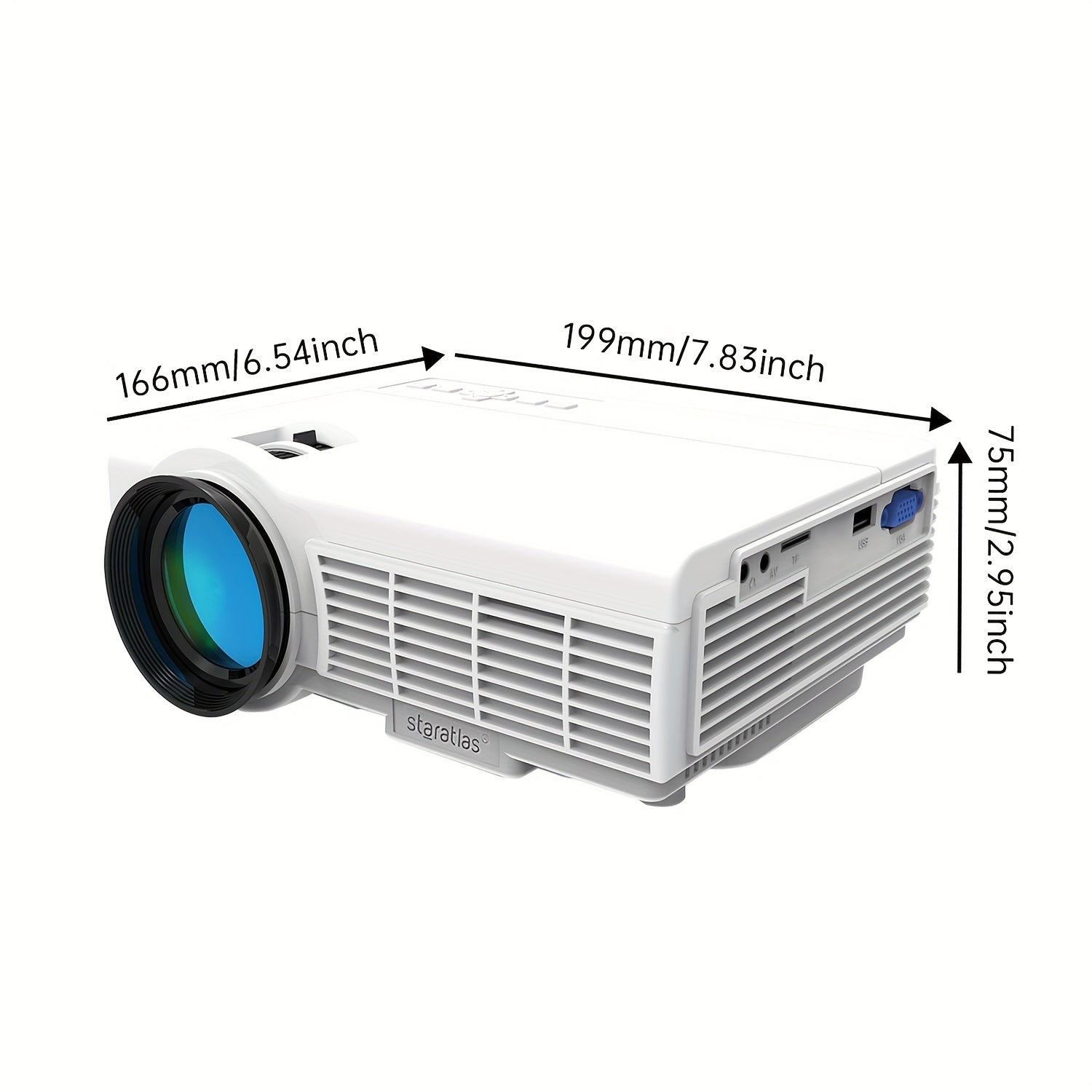 Мини HD-проектор с встроенным динамиком, беспроводной, для использования внутри и снаружи