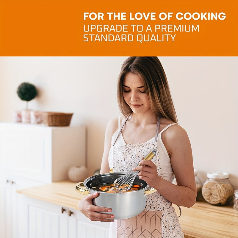 10-Donali zanglamaydigan po'latdan tayyorlangan idishlar to'plami, qopqog'lar bilan, sho'rva, sho'rva va makaron uchun