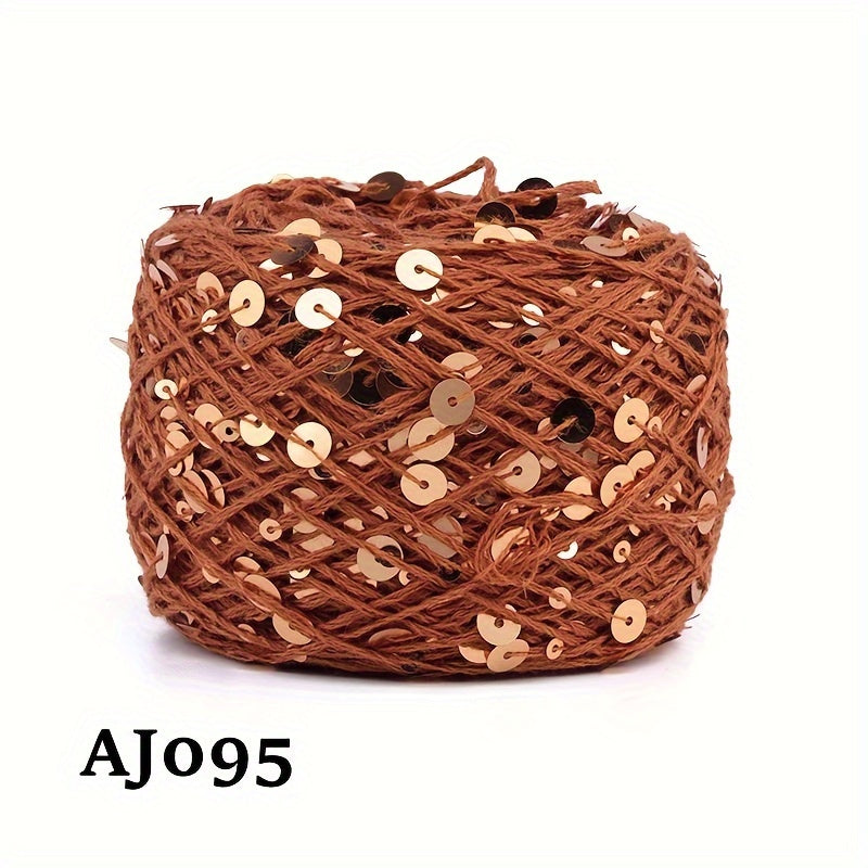 50g Sequin Cotton Yarn 3mm 6mm for Hand Sewing Crafts in Vibrant Colors