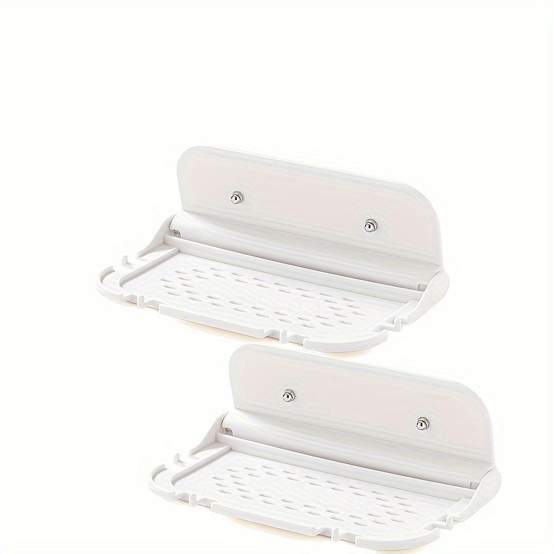 Collapsible Plastic Storage Rack for Kitchen Bathroom Living Room No Drilling