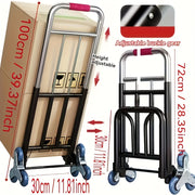 Durable Folding Hand Truck with Rubber Wheels for Moving and Climbing Stairs