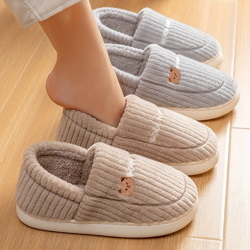 Ayollar uchun multfilm quyonli bosma qulay ichki chanoq poyabzal, yumshoq mato, TPR taglik