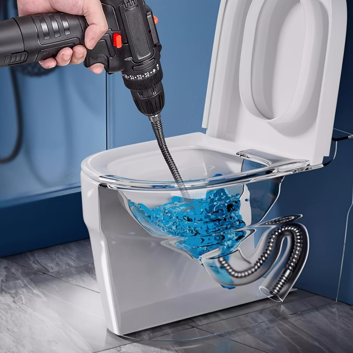 Extendable Electric Drain Auger for Clogs in Toilets and Drains Durable Metal Residential Commercial