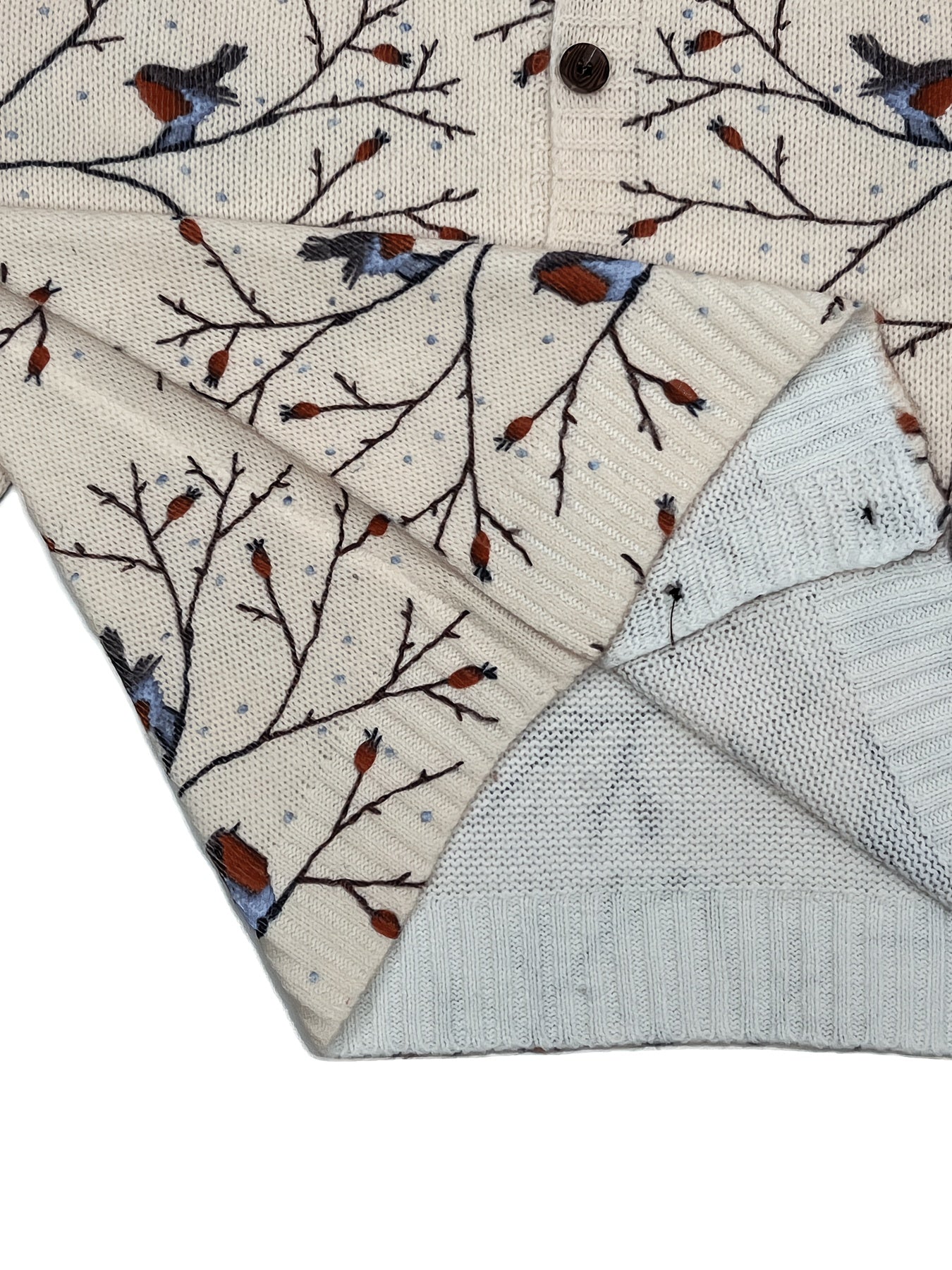 Женский кардиган больших размеров с принтом птиц, легкий, из полиэстера, с длинными рукавами