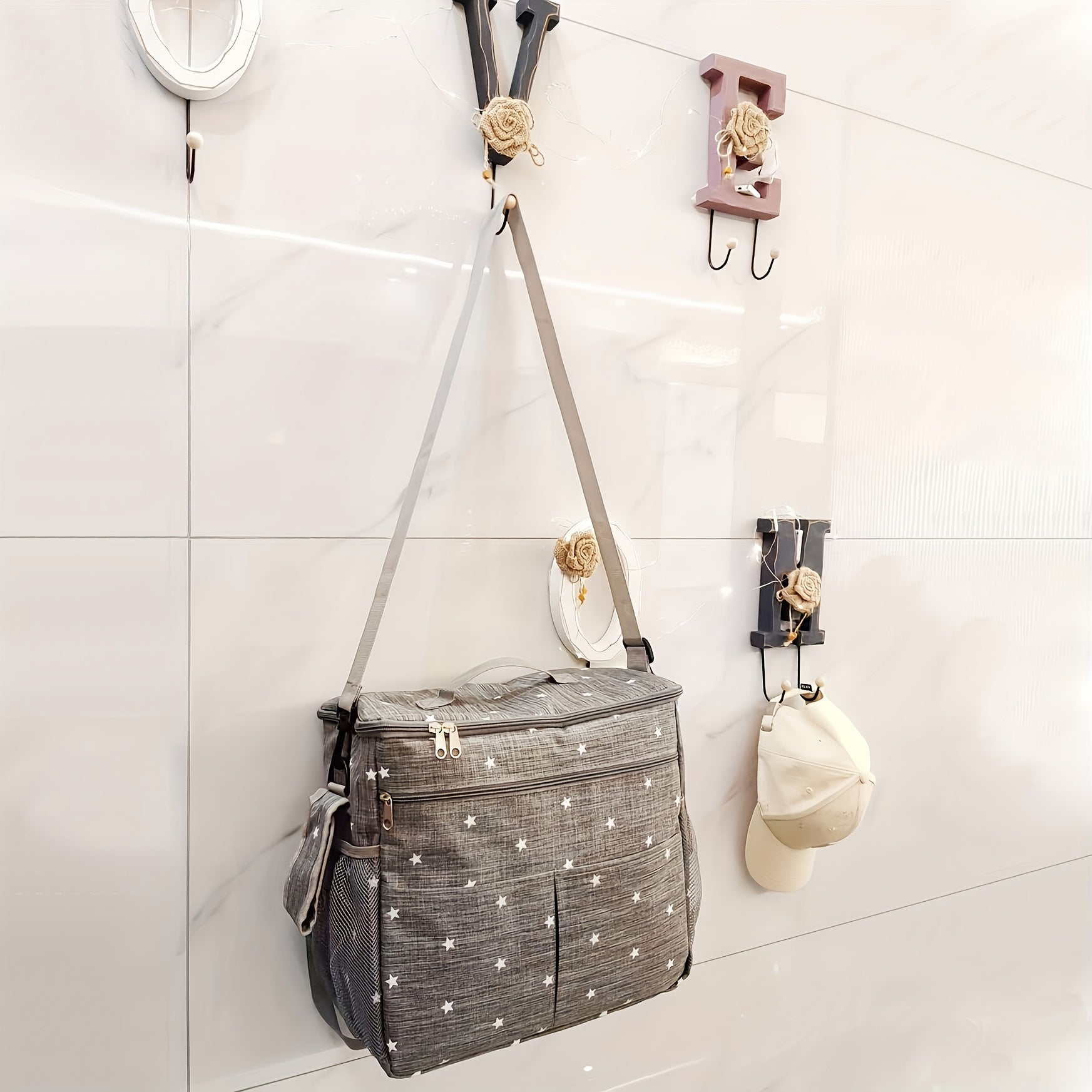 Large Capacity Diaper Bag with Stroller and Hanging Storage for Travel and Daily Use