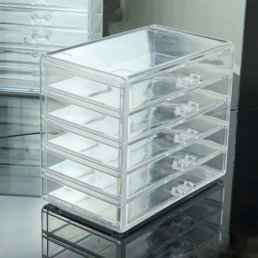 Caja de almacenamiento de joyas de 5 capas y gran capacidad para collares y anillos