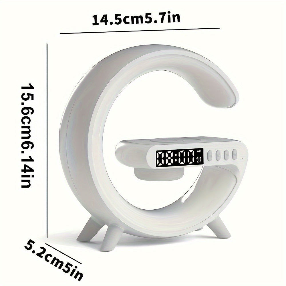 White Noise Smart Alarm Clock Wireless Charging Speaker Ambient Lamp USB Port
