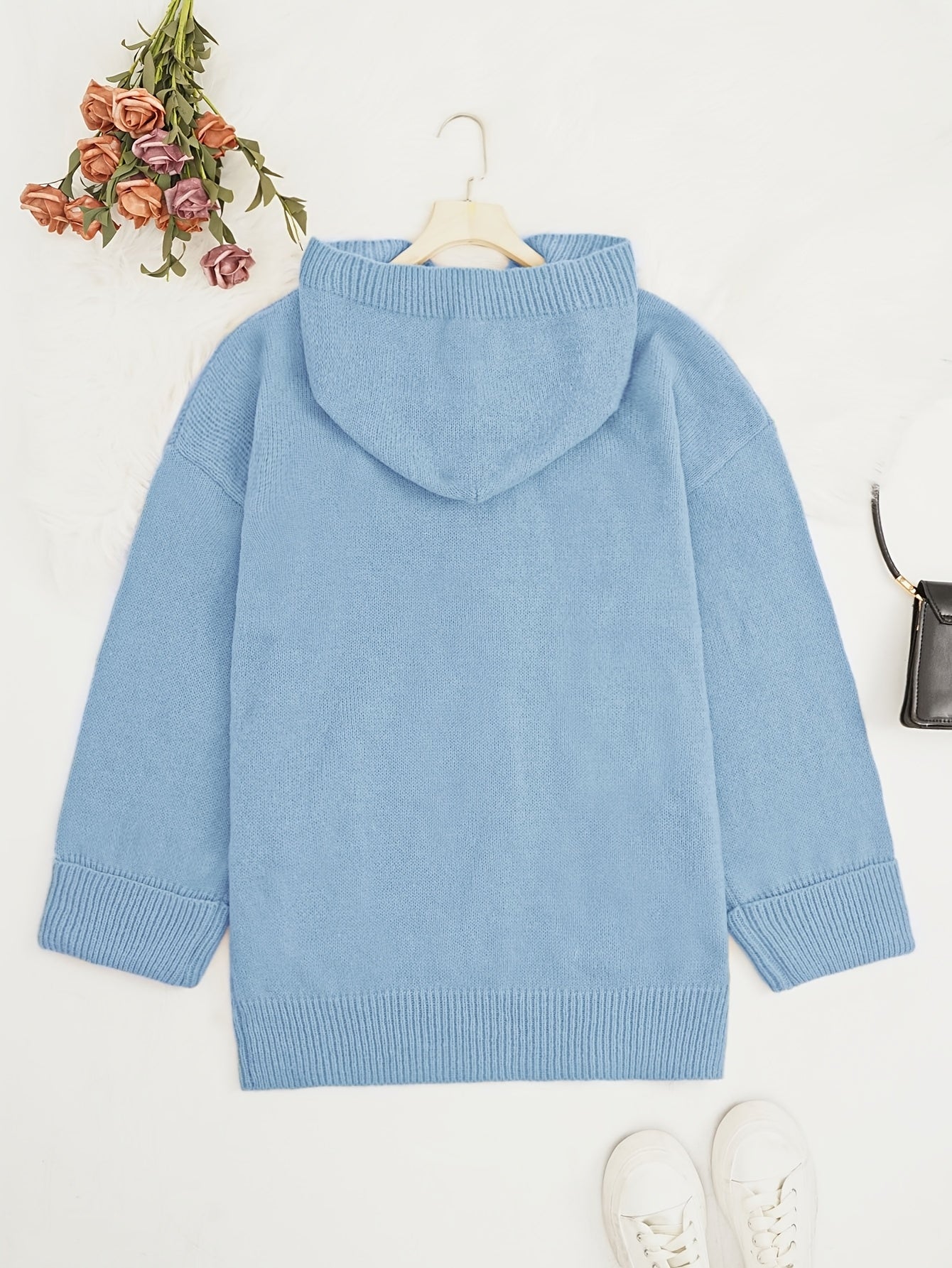 Women's Knitted Hooded Cardigan Plus Size Casual Autumn Winter Fashion