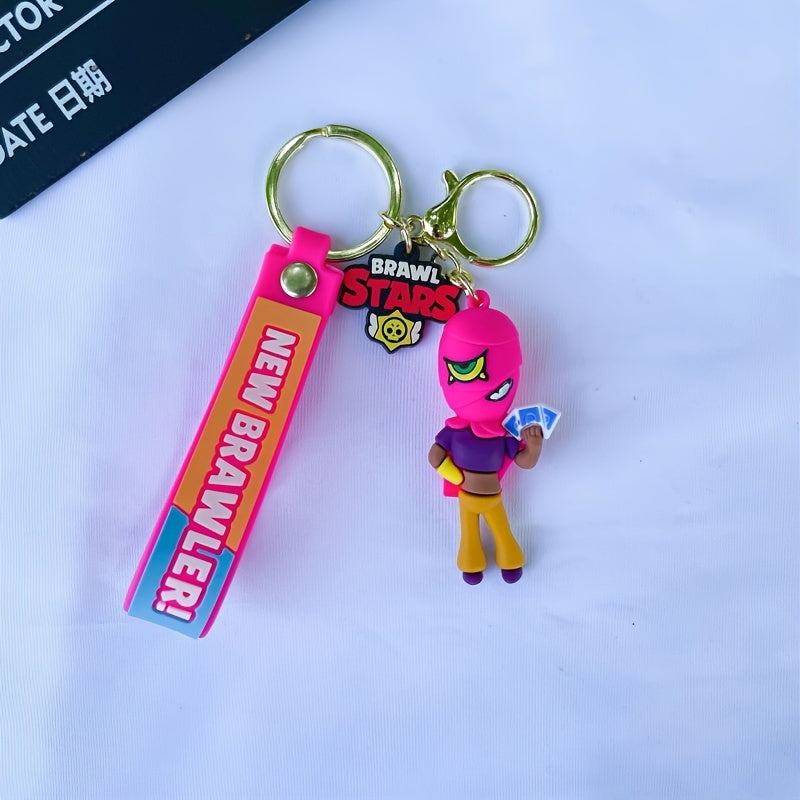 Charming Cartoon Keychain PVC Doll Red Non-Metal Cute Bag Accessory