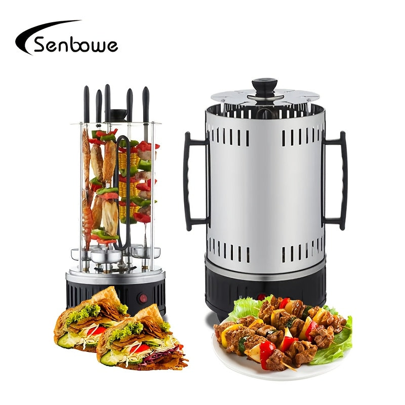 Cheksiz ichki grill, tutunsiz pishirish uchun, shishliklar, Rodizio Asador, Shawarma va boshqalar uchun ideal! Kabob shishliklari, barbekyu savatchalari va qo'lqoplar bilan birga - uy uchun mukammal