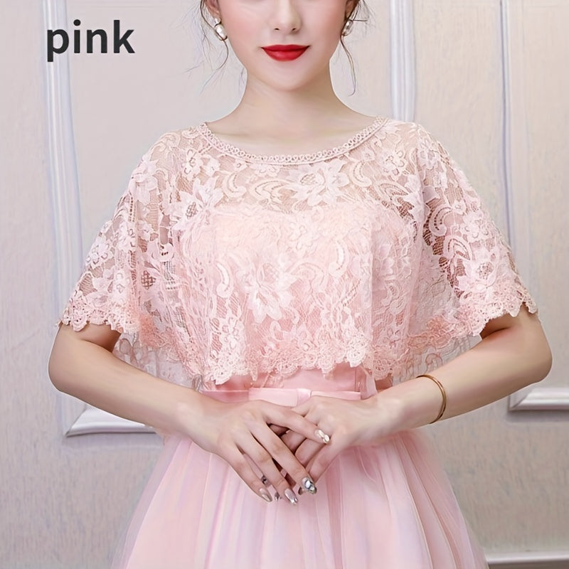 Bridal Lace Shawl Polyester Cape for Wedding Gowns and Special Occasions