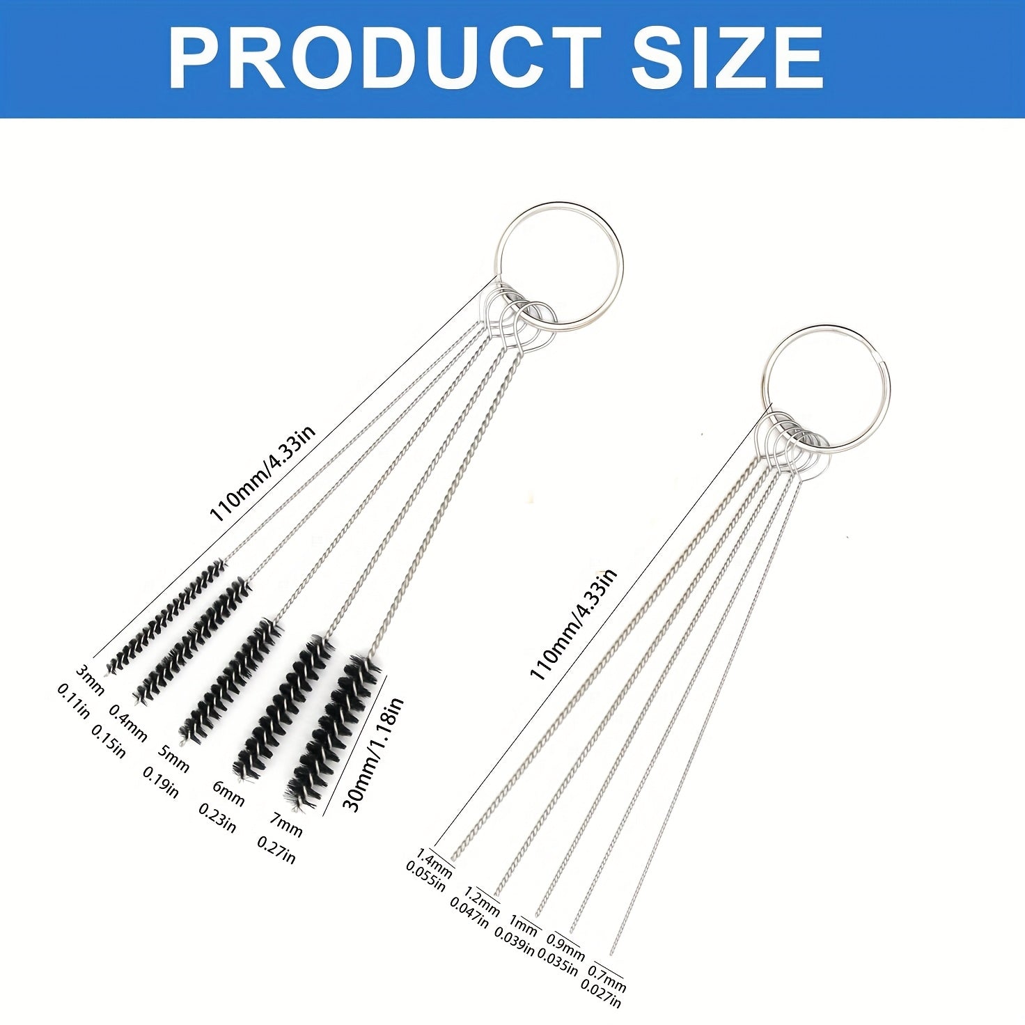 Универсальный набор для очистки карбюратора, инструменты из нержавеющей стали с щетками и насадками